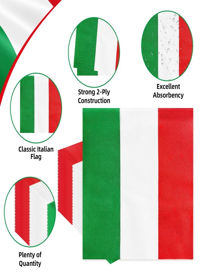 Geodurn 50 Pieces Italy Flag Paper Napkins, Italian Disposable Cocktail Napkins for National Day, Italian-Themed Party, Sports Soccer Matches, Patriotic Holiday, Dinner Table, and Festival Table Decorations - Image 3